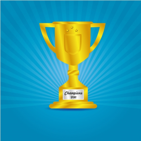 cup champions over blue background のイラスト素材
