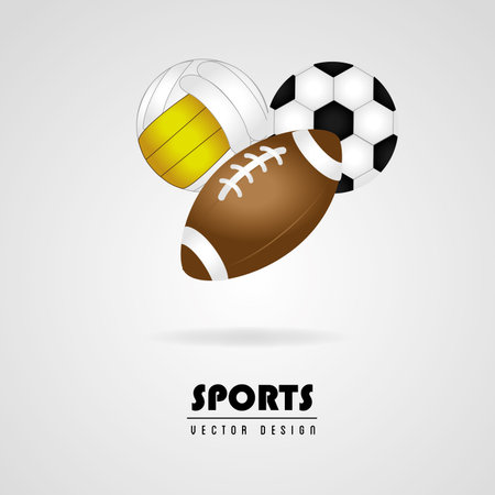 sports balls over gray background のイラスト素材
