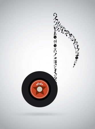 vinyl design over gray background のイラスト素材