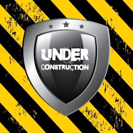 under construction signal over lineal background のイラスト素材