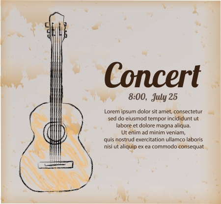 poster concert over vintage background のイラスト素材