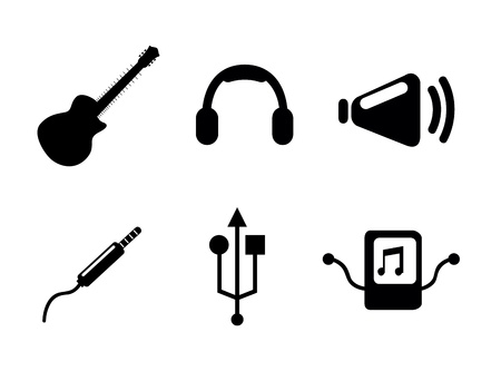 sound icons over white background のイラスト素材