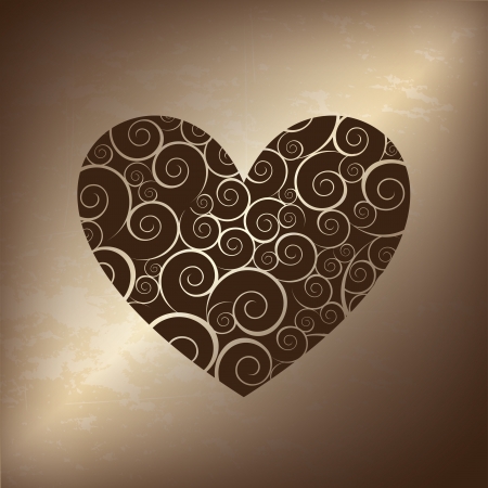 heart design over bronze background のイラスト素材
