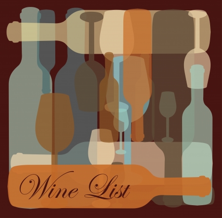 wine pattern over brown background.のイラスト素材