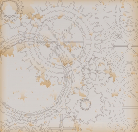gears pattern over vintage background. のイラスト素材