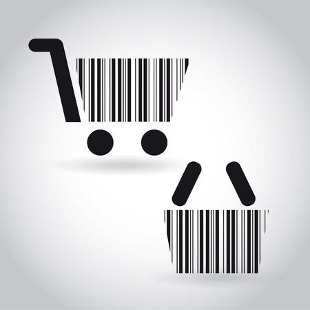 shopping icons over gray background のイラスト素材