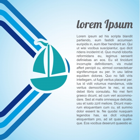 boat infographics over blue backgroundのイラスト素材