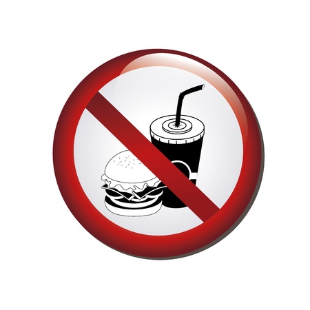 no fast food over white background のイラスト素材