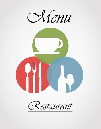 menu restaurant over gray background のイラスト素材