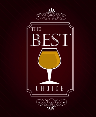 the best choice over red wine background のイラスト素材