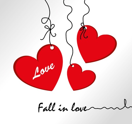 fall in love over gray background のイラスト素材