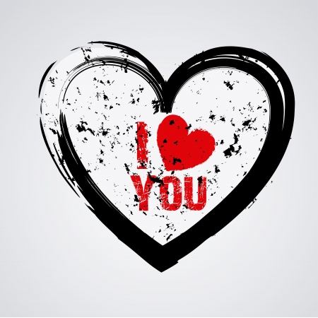 i love you over gray background illustration のイラスト素材