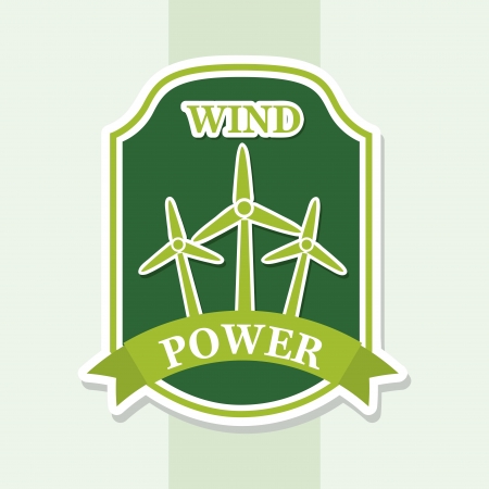 wind power over green background のイラスト素材