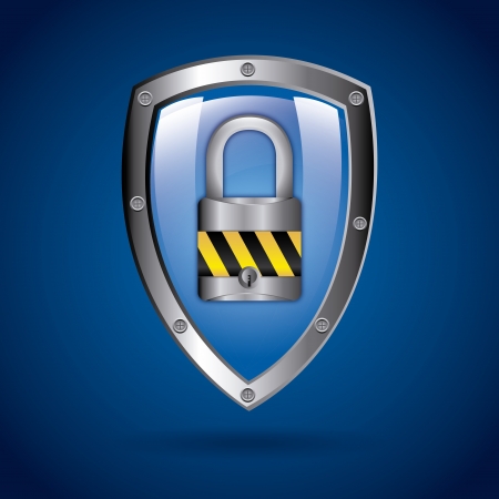 safety shield over blue background vector illustration のイラスト素材