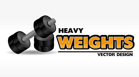 heavy weights over white background illustrationのイラスト素材