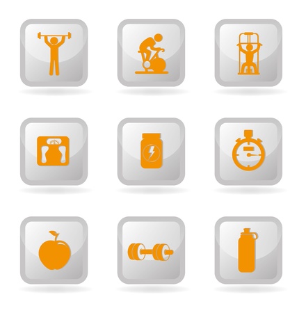 gym icons over white background illustration のイラスト素材