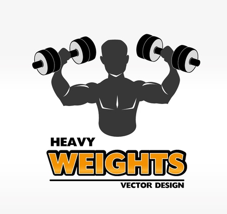 heavy weights over white background illustrationのイラスト素材