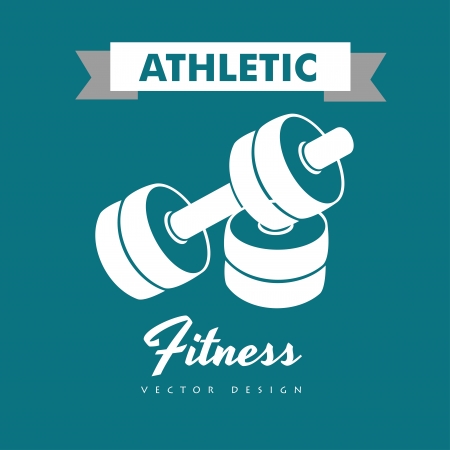 athletic fitness over blue background illustration のイラスト素材