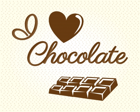 i love chocolate over dotted background vector illustration のイラスト素材