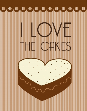 i love the cakes over lineal background illustration のイラスト素材