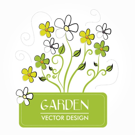 garden design over white background illustration のイラスト素材