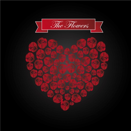 the flowers design over black background illustration のイラスト素材