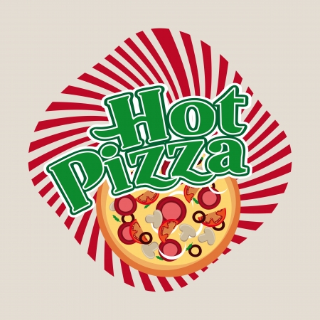 hot pizza over beige background のイラスト素材