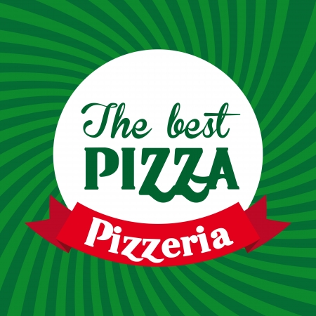 the best pizza over green background のイラスト素材