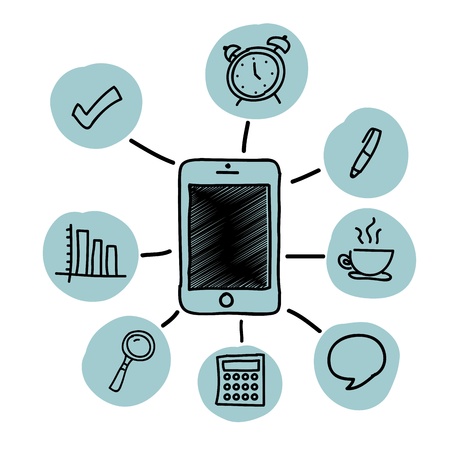 social icons over white background のイラスト素材