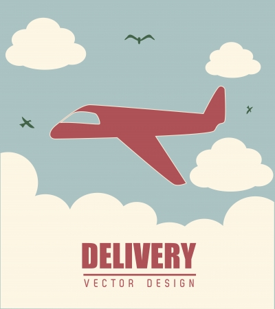 fast delivery over sky backgroundのイラスト素材