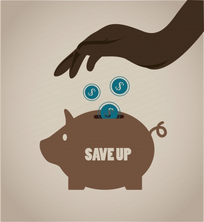save up design over beige background のイラスト素材