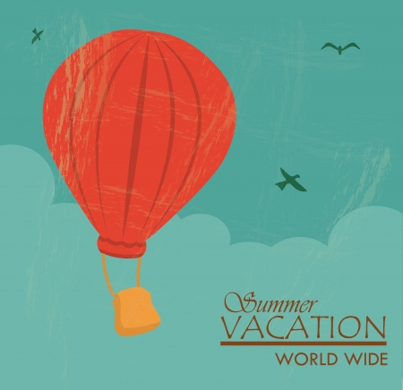 summer vacation over sky background のイラスト素材