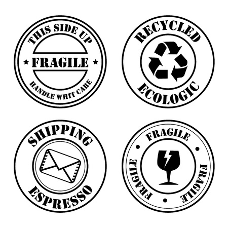 delivery seals over white background のイラスト素材