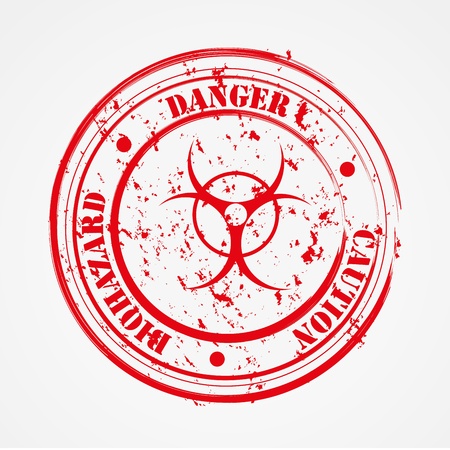 biohazard seal over white background のイラスト素材