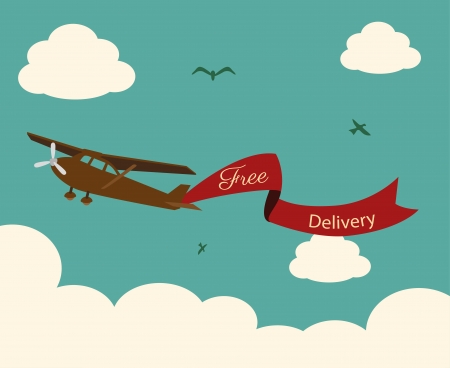 airplane design over sky background のイラスト素材