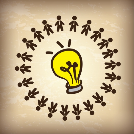 teamwork design over vintage background vector illustration のイラスト素材