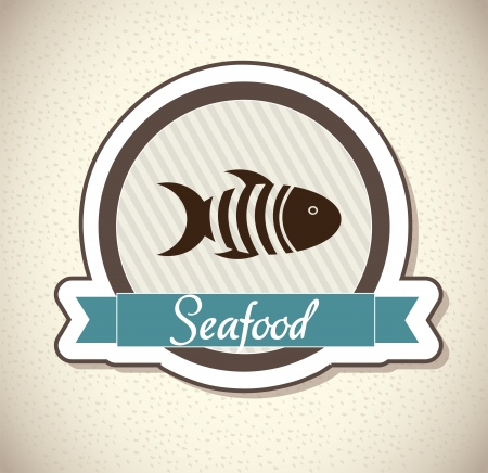 sea food over vintage background vector illustration のイラスト素材