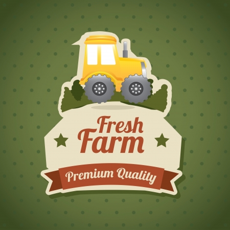 fresh farm label over white background vector illustrationのイラスト素材