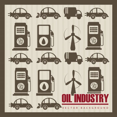 oil industry over beige background vector illustration のイラスト素材