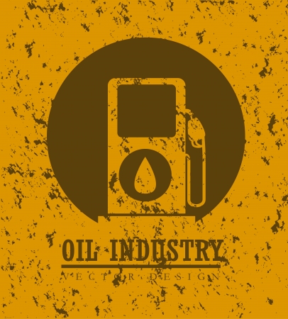 oil industry seal over beige background vector illustration のイラスト素材