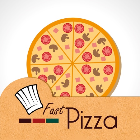 fast pizza label over white background vector illustration のイラスト素材