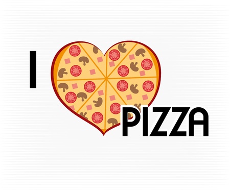 i love pizza design over white background vector illustration のイラスト素材