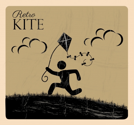 retro kite over beige background vector illustrationのイラスト素材