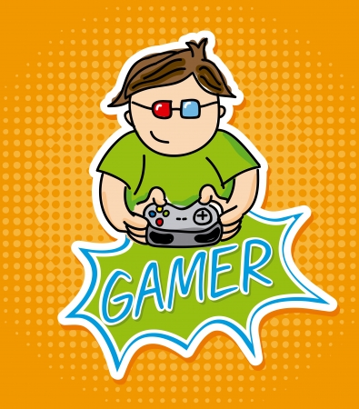 gamer design over orange background vector illustrationのイラスト素材