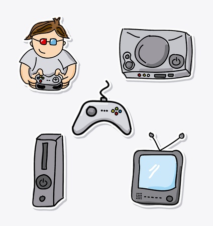 gamer icons over white background vector illustration のイラスト素材