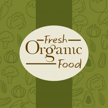 fresh organic food over green background vector illustration のイラスト素材