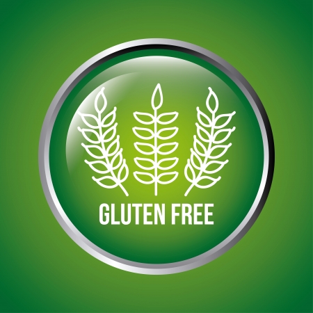 gluten free button over green background vector illustration のイラスト素材