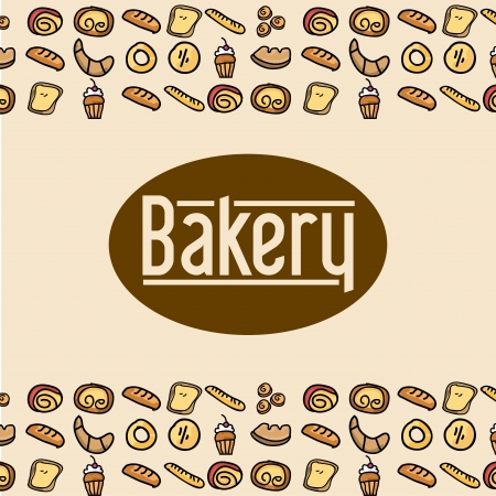 bakery label over pink background vector illustration のイラスト素材