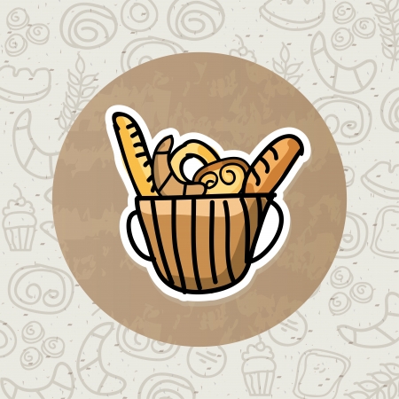 bakery design over beige background vector illustration  のイラスト素材