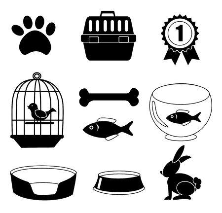 pets icons over white background vector illustration のイラスト素材